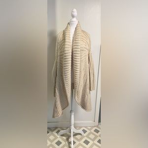 Cozy mid length cardigan cream color smoke free home size L. Clean